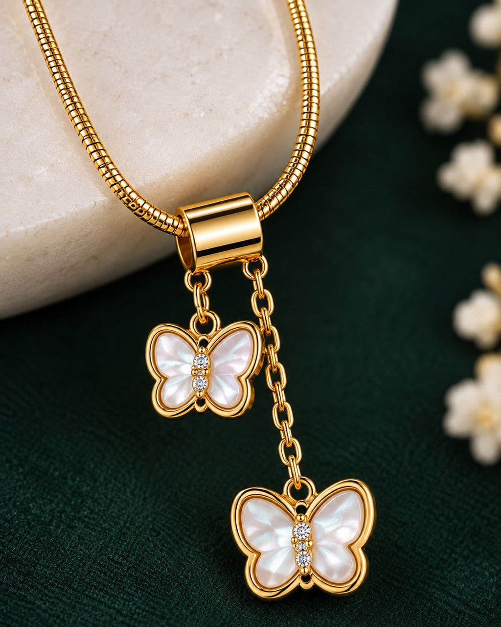 Anti Tarnish Necklace With Butterfly Pendant