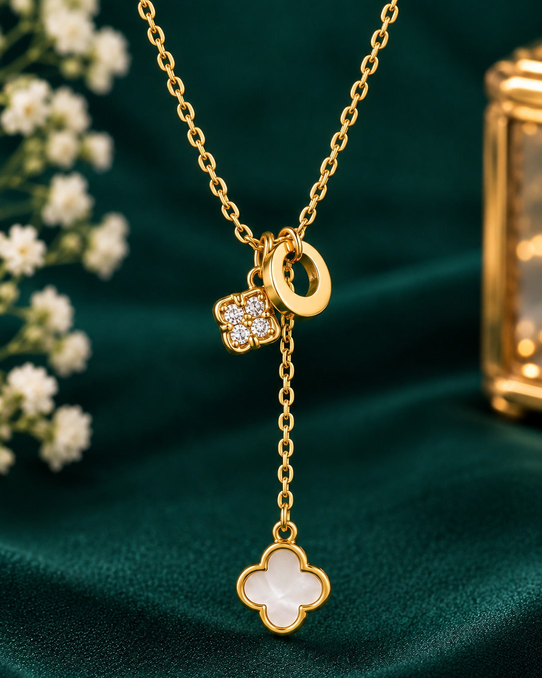 Anti Tarnish Necklace With Hanging Pendant