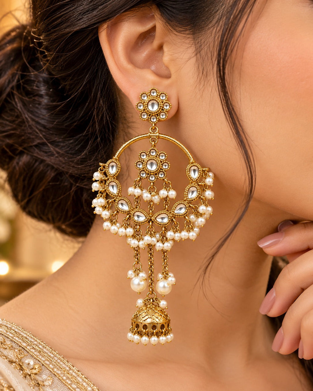 Alia Bhatt Inspired Kundan Chandbali