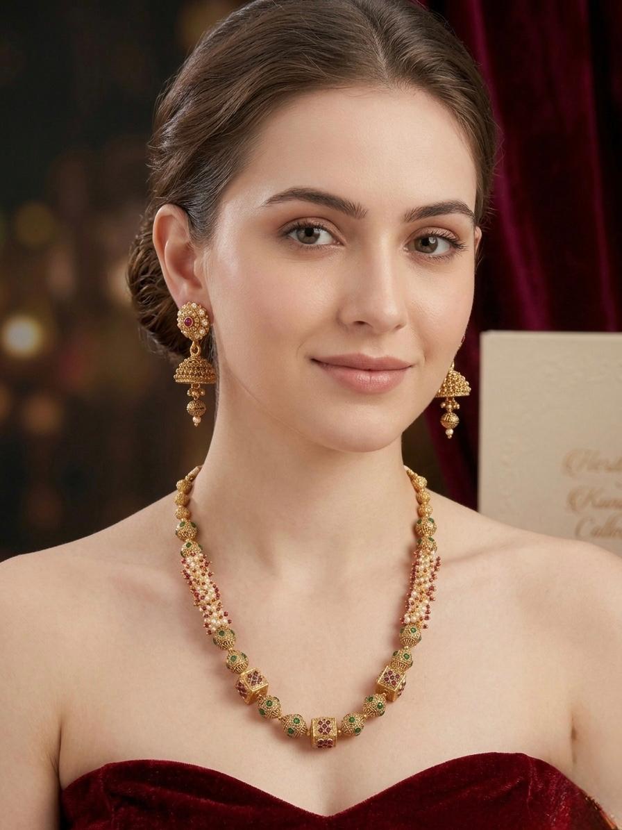 Matar Mala Set with Jhumki's